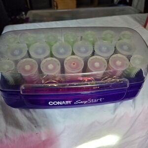 Vintage Conair Easy Start Hot Rollers Hair Setter Purple 20 Rollers Tested